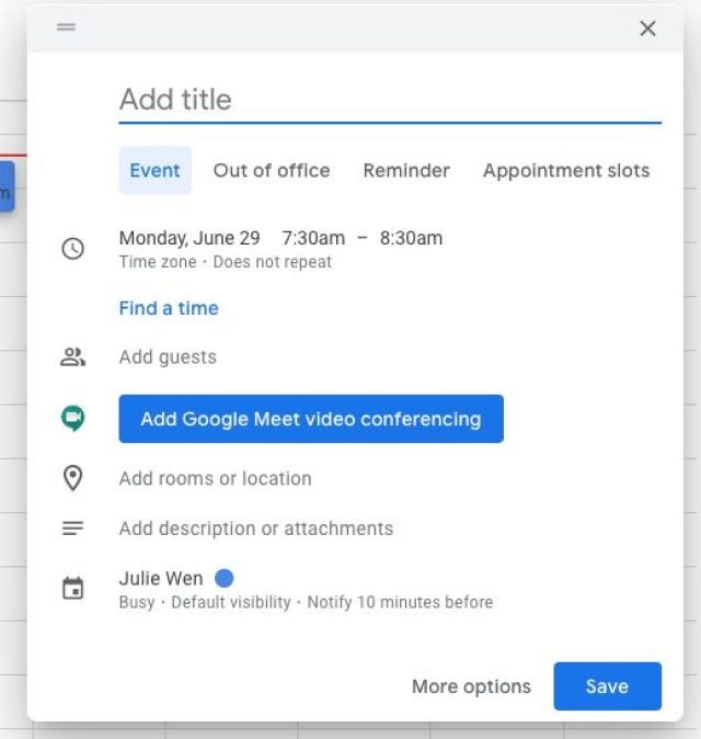Google Calendar semplifica l'aggiunta di informazioni aggiuntive sul web 1