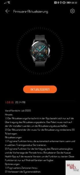 huawei watch gt 2 1.0.8.16 novità