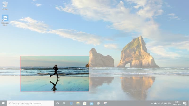 Screenshot Windows 10 a schermo intero