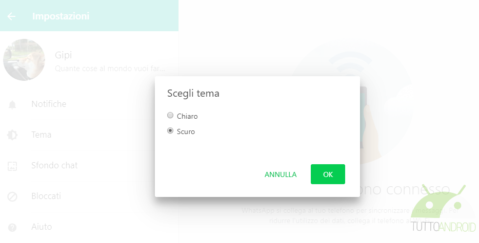 WhatsApp per PC, macOS e web si tinge di scuro: ecco come attivare il tema scuro 4