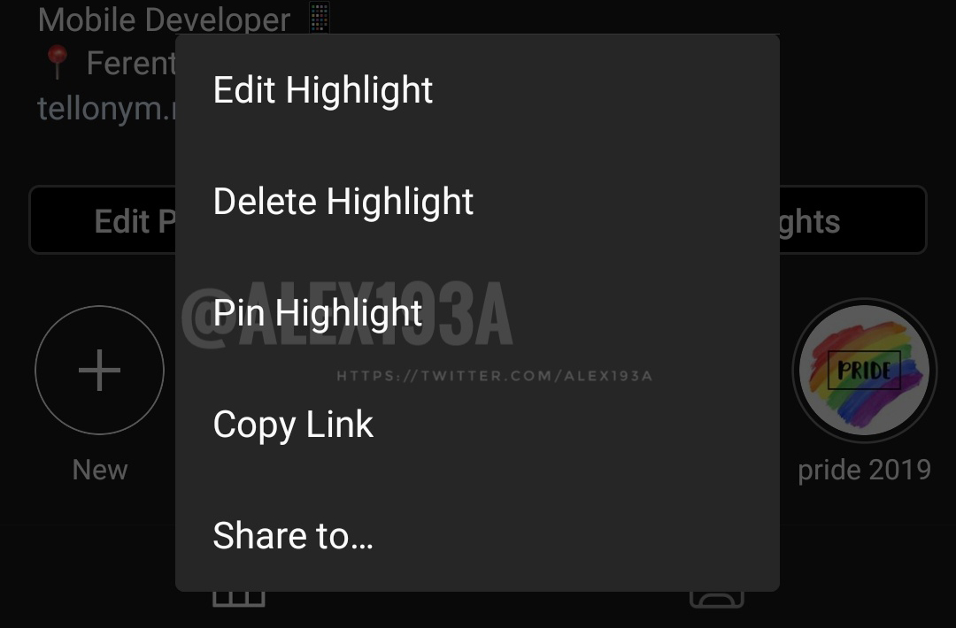 instagram storie pin in evidenza