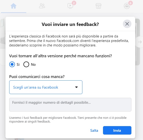 La versione classica di Facebook a breve non sarà più disponibile 1