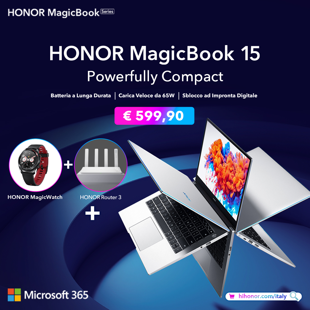 HONOR "allarga" la gamma PC e lancia HONOR MagicBook 15 12