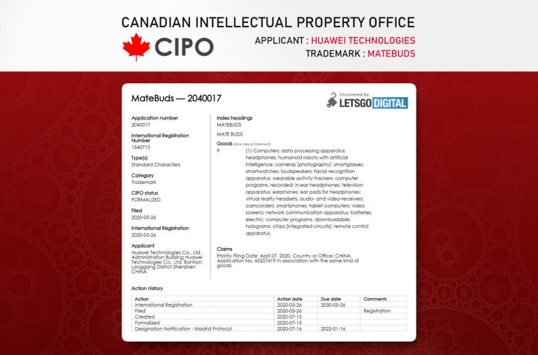 Huawei registra il marchio MateBuds mentre Mate X2 cambia il design del display 3