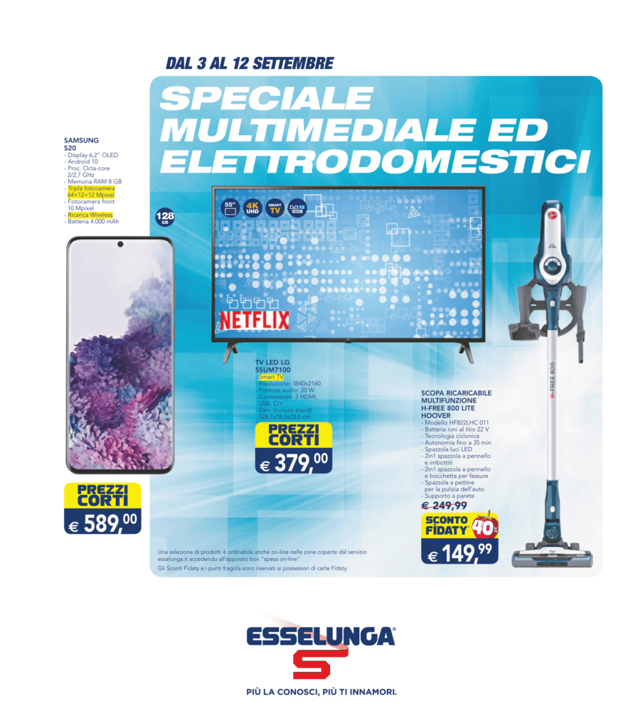 Le offerte tech del nuovo volantino Esselunga