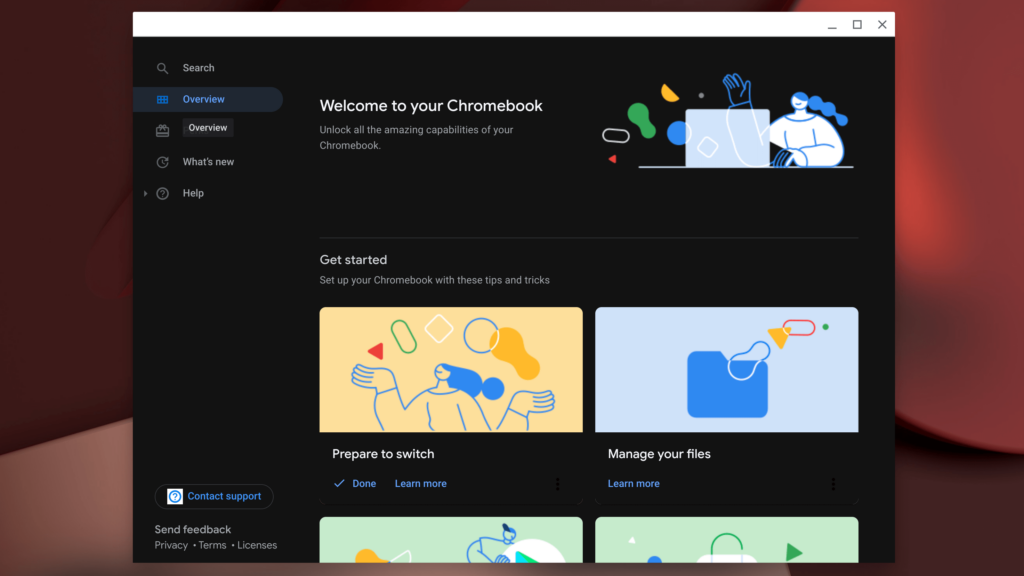 Chrome OS modalità scura