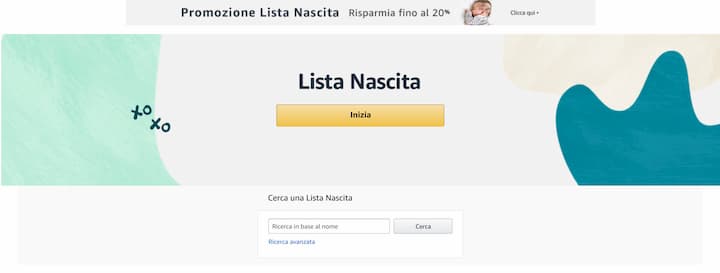 Creare una lista nascita su Amazon