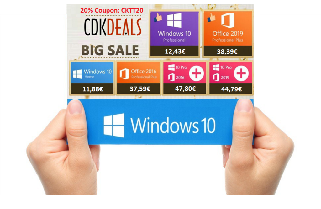 Acquistate una licenza di Windows 10 e Office a partire da 12 euro con questo codice 1
