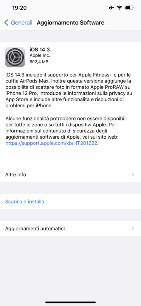 iOS 14.3 ufficiale