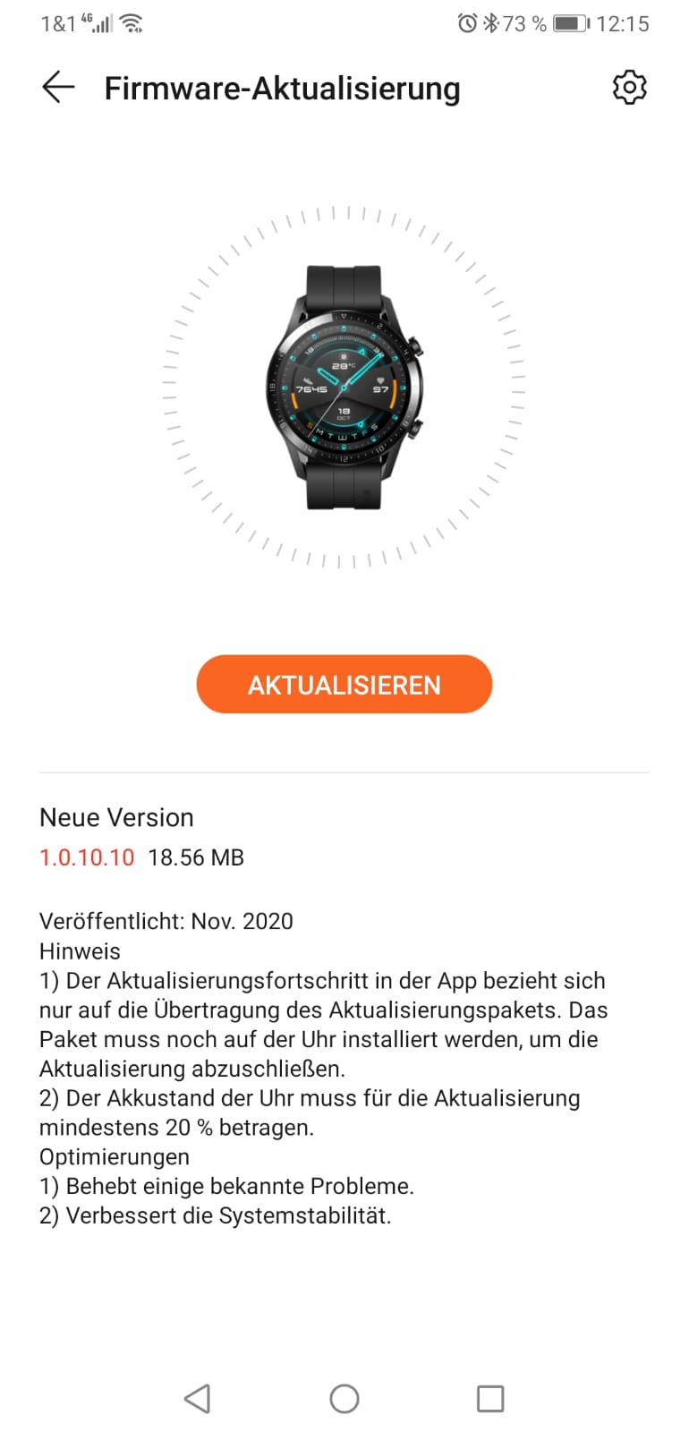 huawei watch gt2 aggiornamento