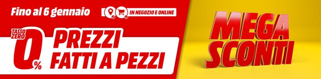 mediaworld mega sconti 6 gennaio