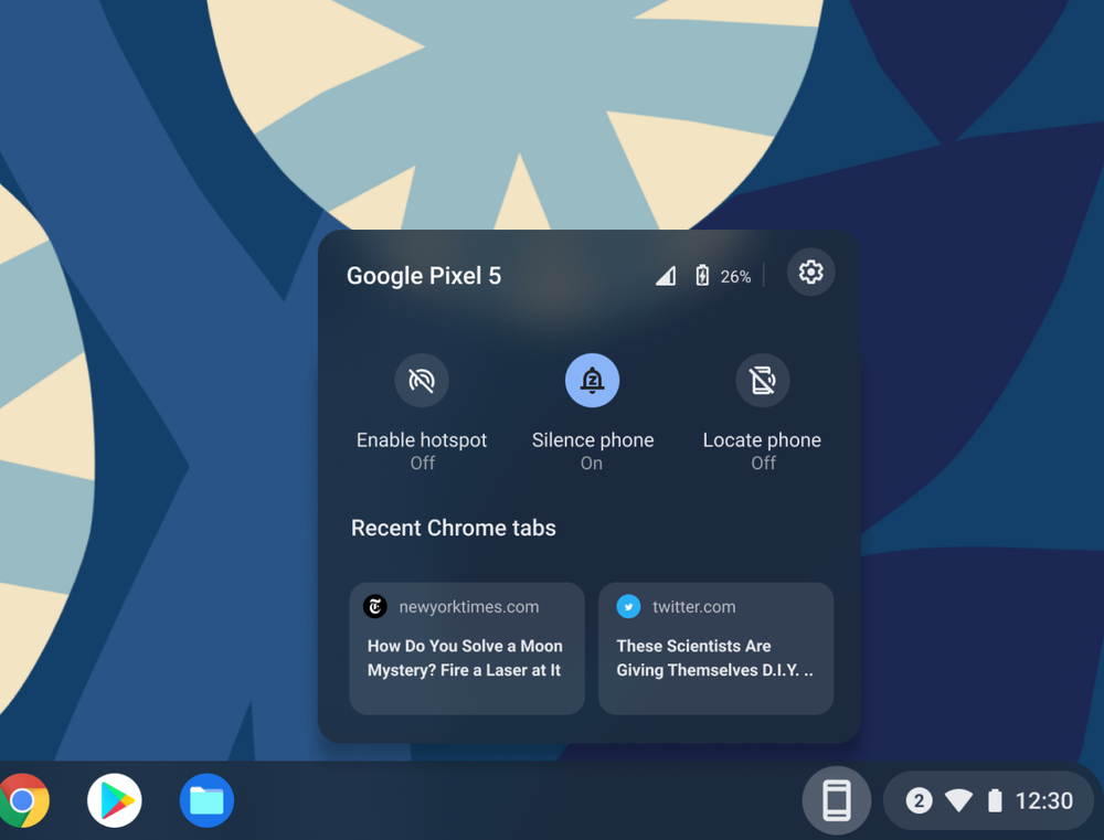 Chromebook phone hub