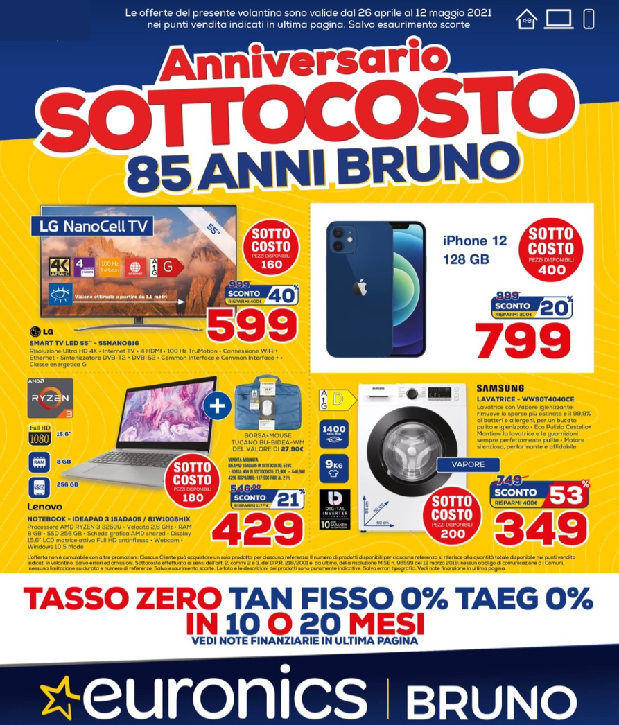 Euronics lancia il Sottocosto Anniversario con tante offerte e acquisto da casa 2