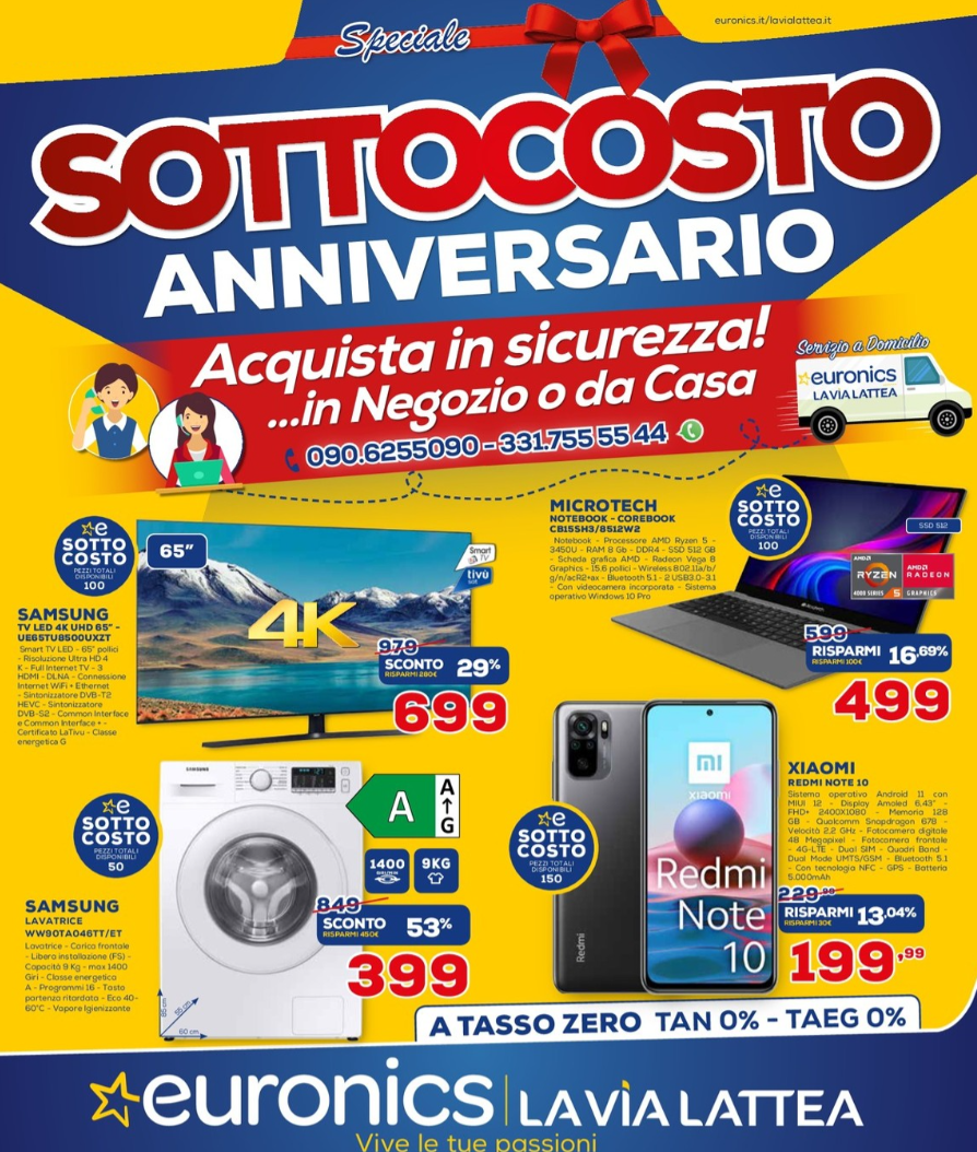 Euronics lancia il Sottocosto Anniversario con tante offerte e acquisto da casa 1