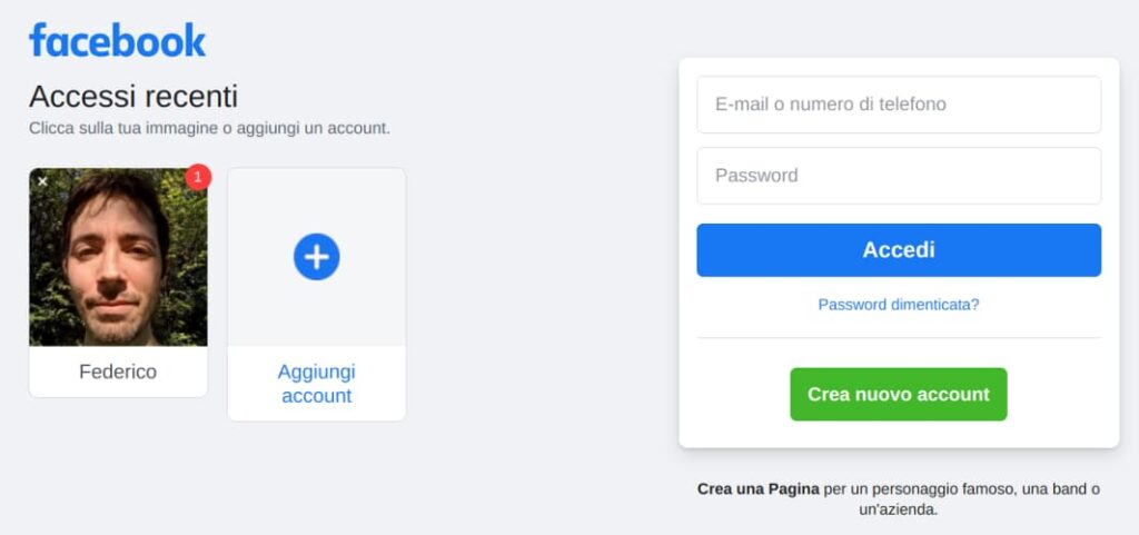 Come accedere a Facebook senza password