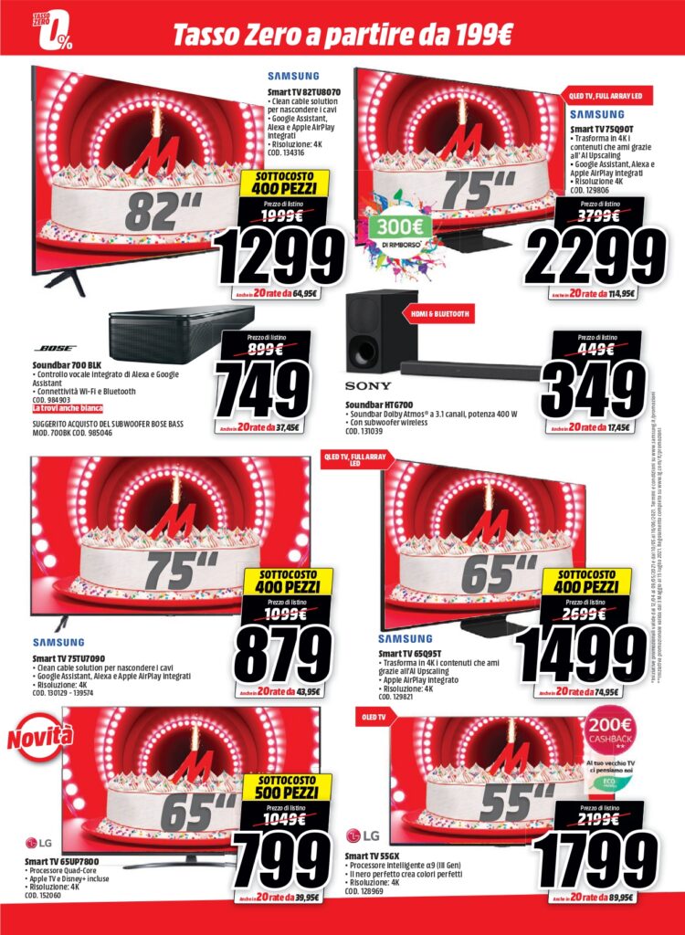 Tanti auguri MediaWorld! Tantissime offerte tech per i 30 anni della catena 12