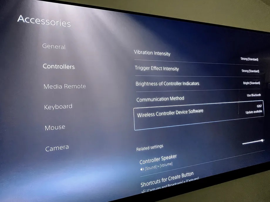 opzione aggiornamento dualsense