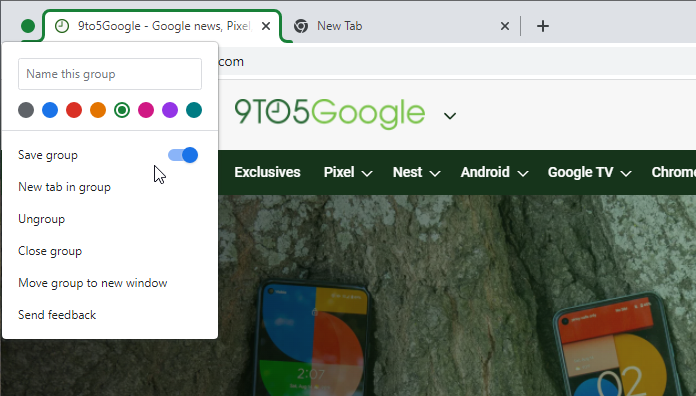 Chrome tab grops salvataggio