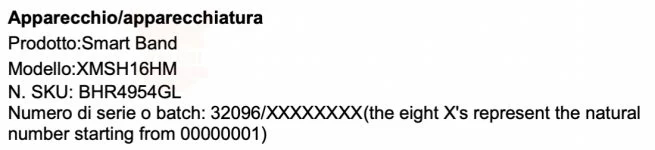 xiaomi mi smart band 6 nfc italia certificazione