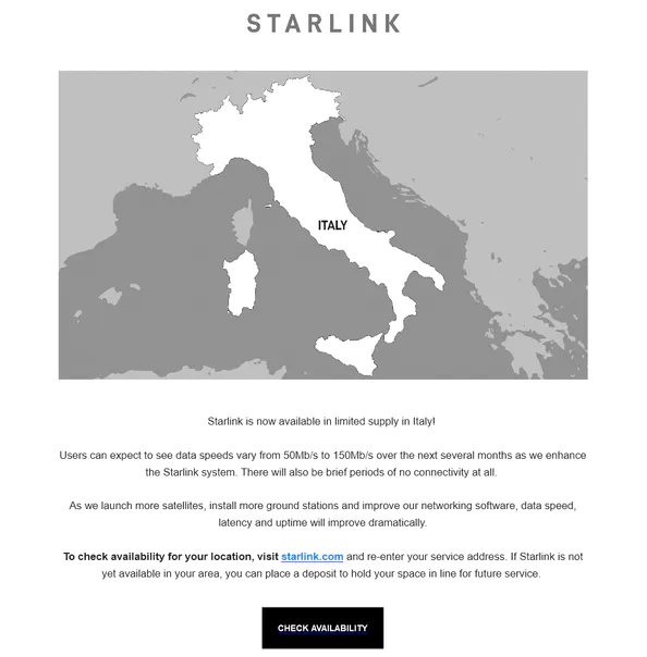 starlink italia 2021 disponibile