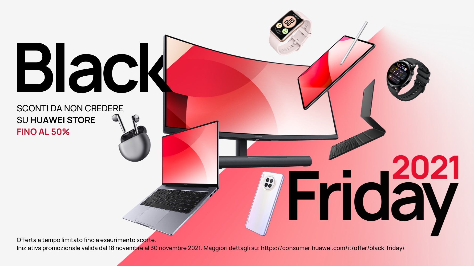 Scatta il Black Friday di Huawei con promozioni su notebook, tablet,  smartphone e indossabili
