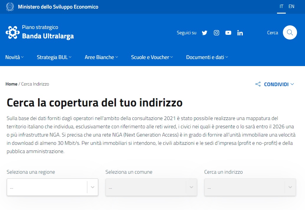 Sito banda ultralarga 1