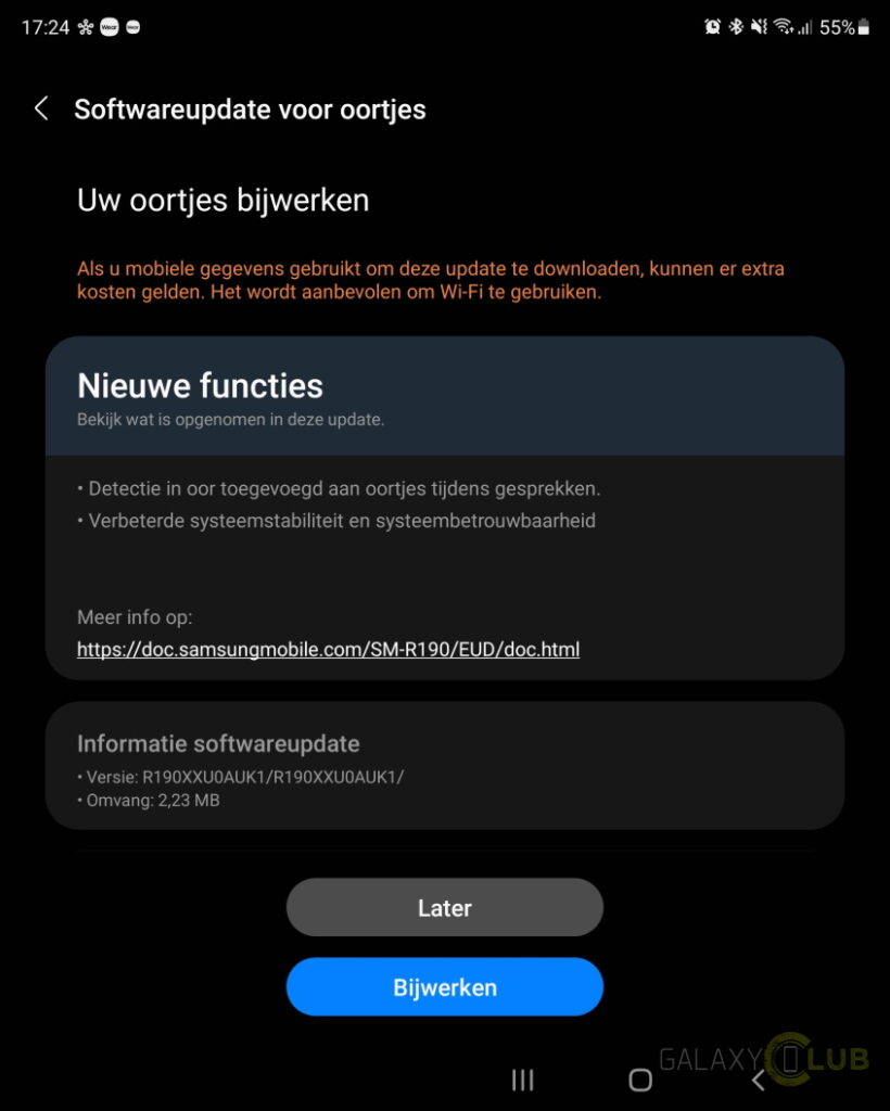 Samsung Galaxy Buds update