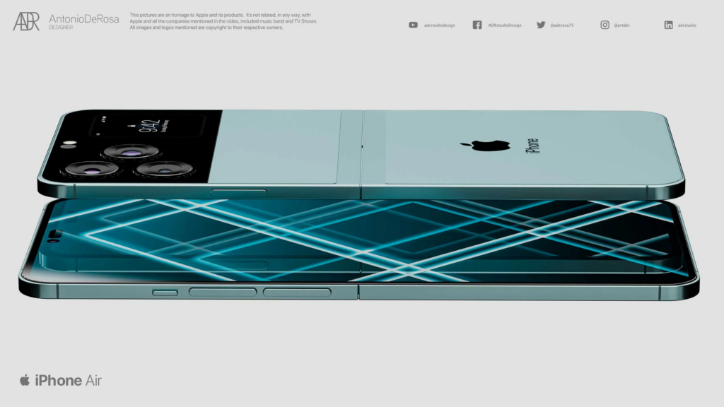 iPhone Air pieghevole in un concept