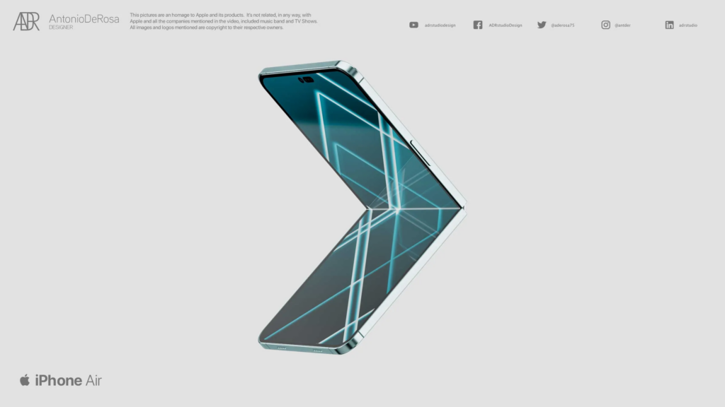 iPhone Air pieghevole in un concept