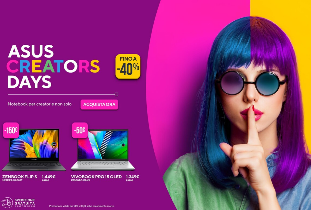 Offerte notebook ASUS Creators Days