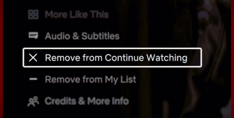 Netflix opzione rimuovi da Continua a guardare