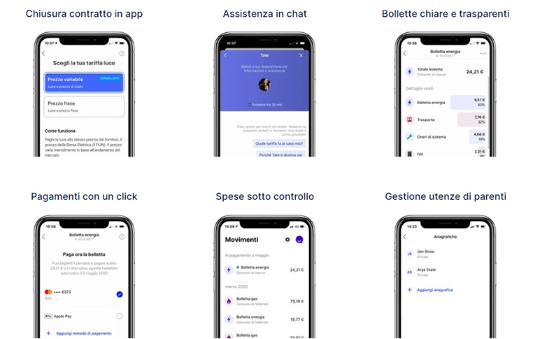 tate energia app smartphone
