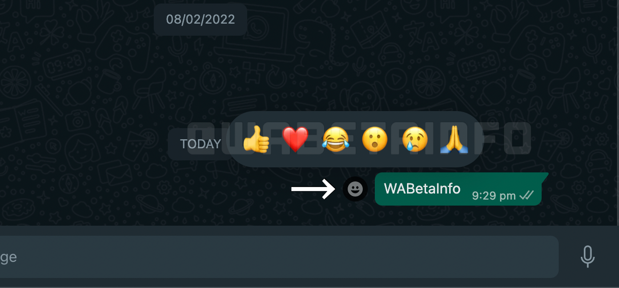 whatsapp reazioni beta