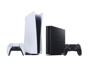 Le due console PlayStation 5 e PlayStation 4 di Sony