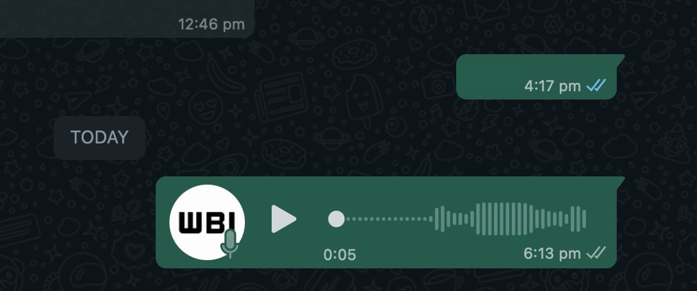 WhatsApp desktop forme onda vocali
