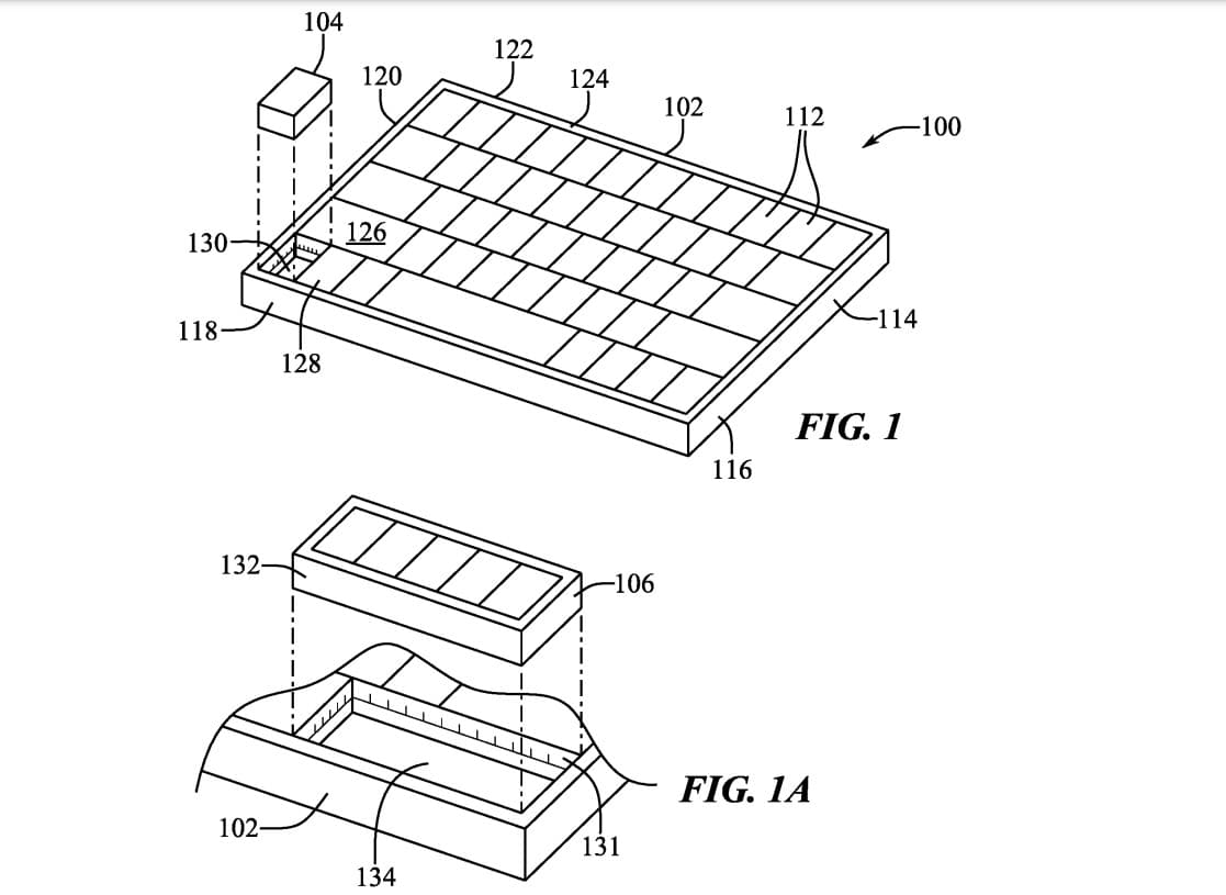 brevetto tastiera con tasti mouse Apple