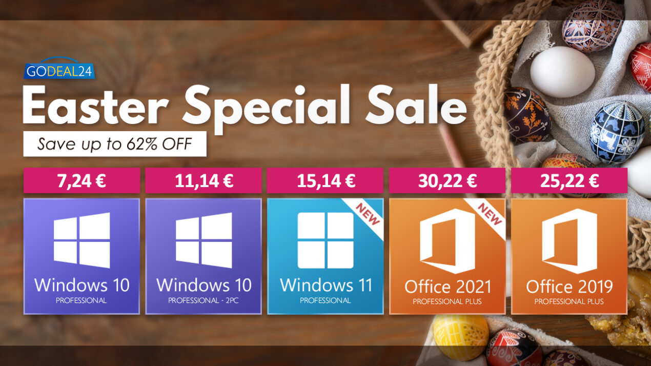 Windows 10, Windows 11 e Office in offerta speciale nella Pasqua di GoDeal24