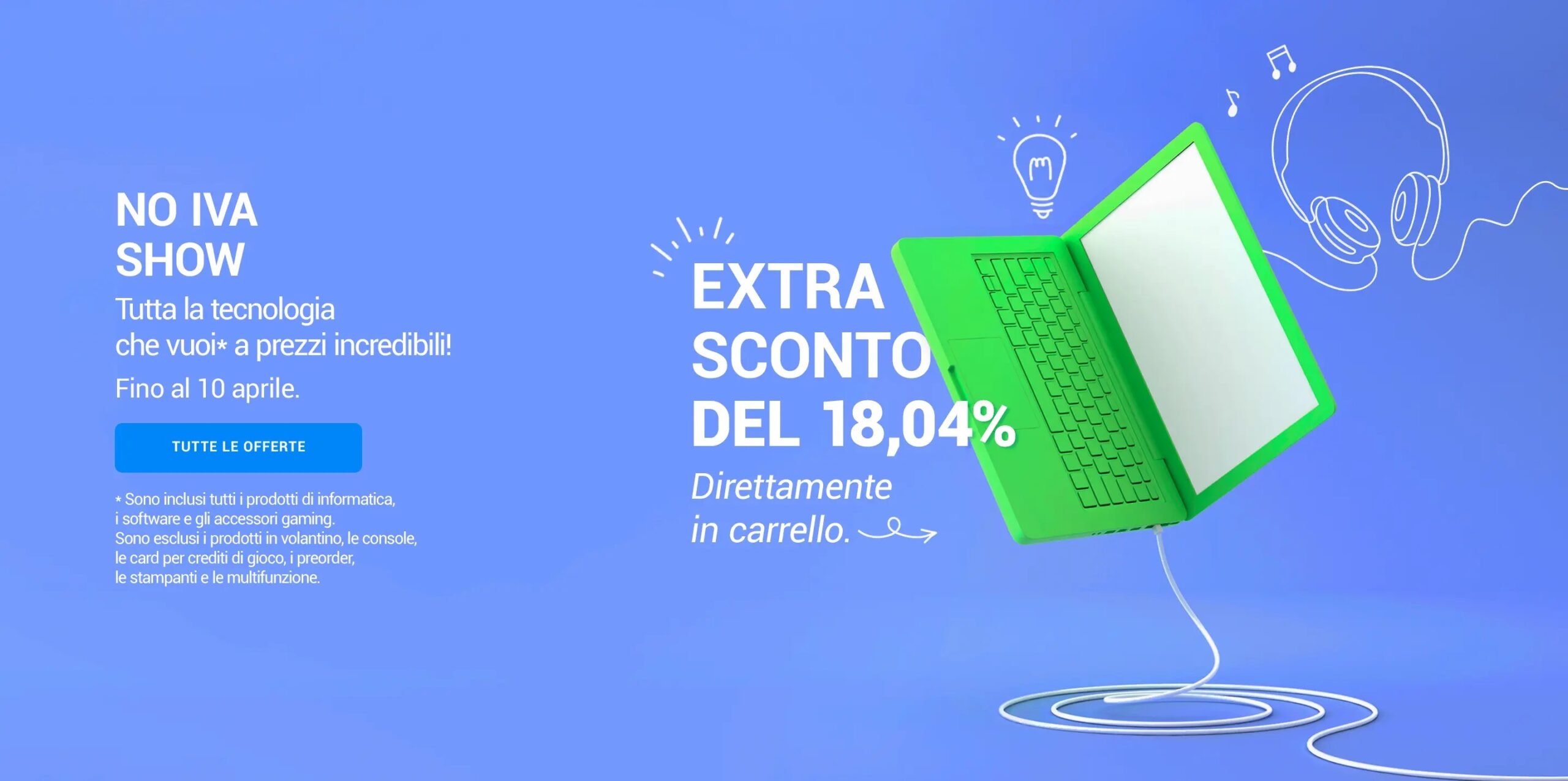 Locandina Unieuro NO IVA Show 8-10 aprile 2022