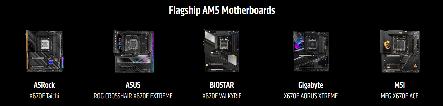 Flagship AMD socket AM5 Motherboards