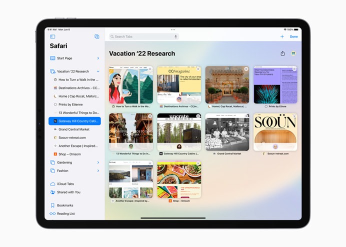 Apple iPadOS 16 Safari