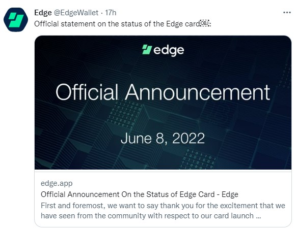 Il lancio da parte di Edge di una Mastercard crypto si trasforma in un giallo 1