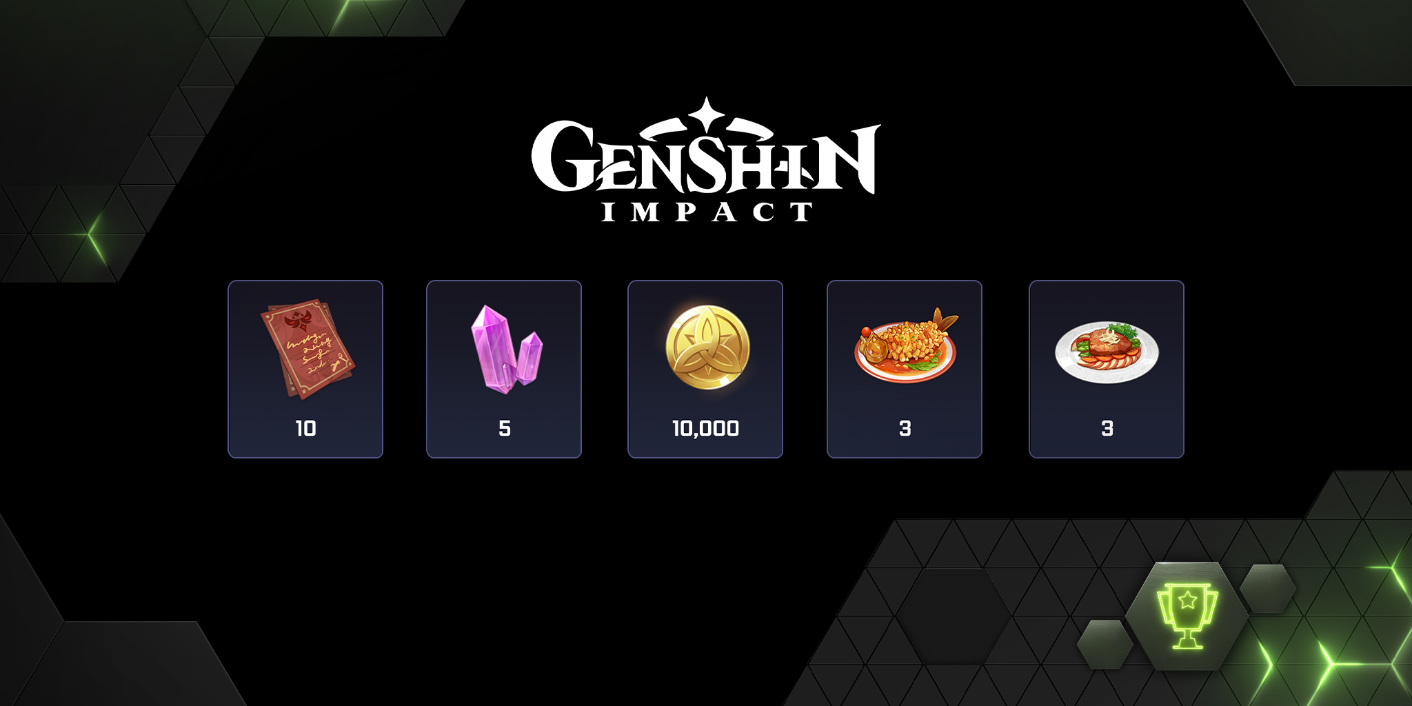GeForce NOW Genshin Impact Reward Items