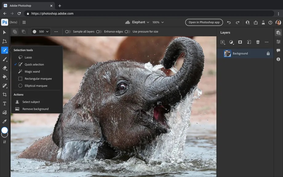 Photoshop Web editor