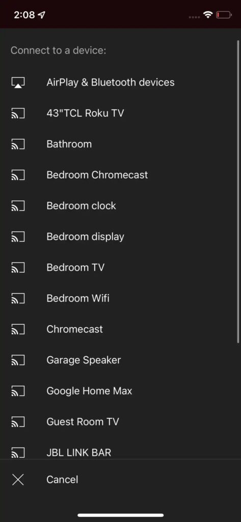 youtube music casting ios