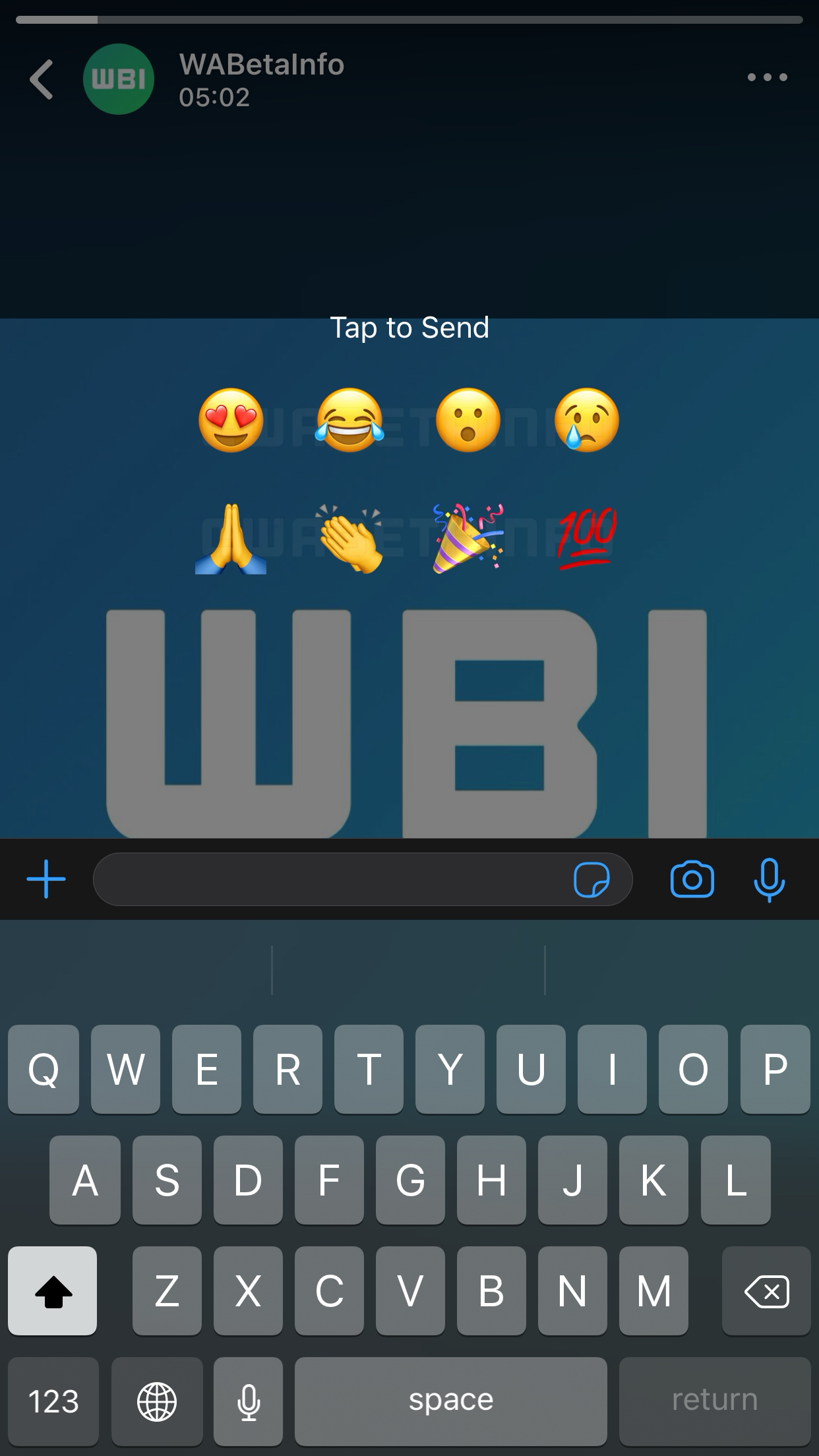 WhatsApp beta iOS reazioni emoji stato