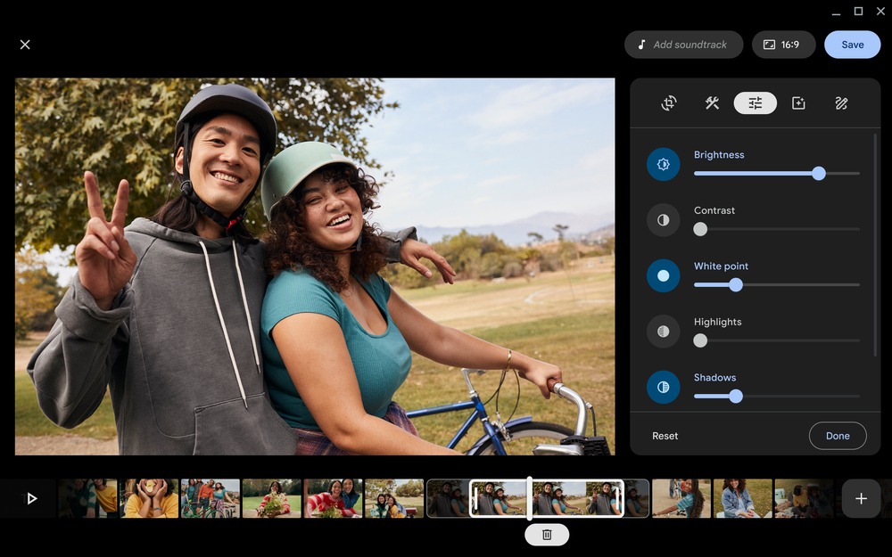 Chromebook interfaccia video editing Google Foto