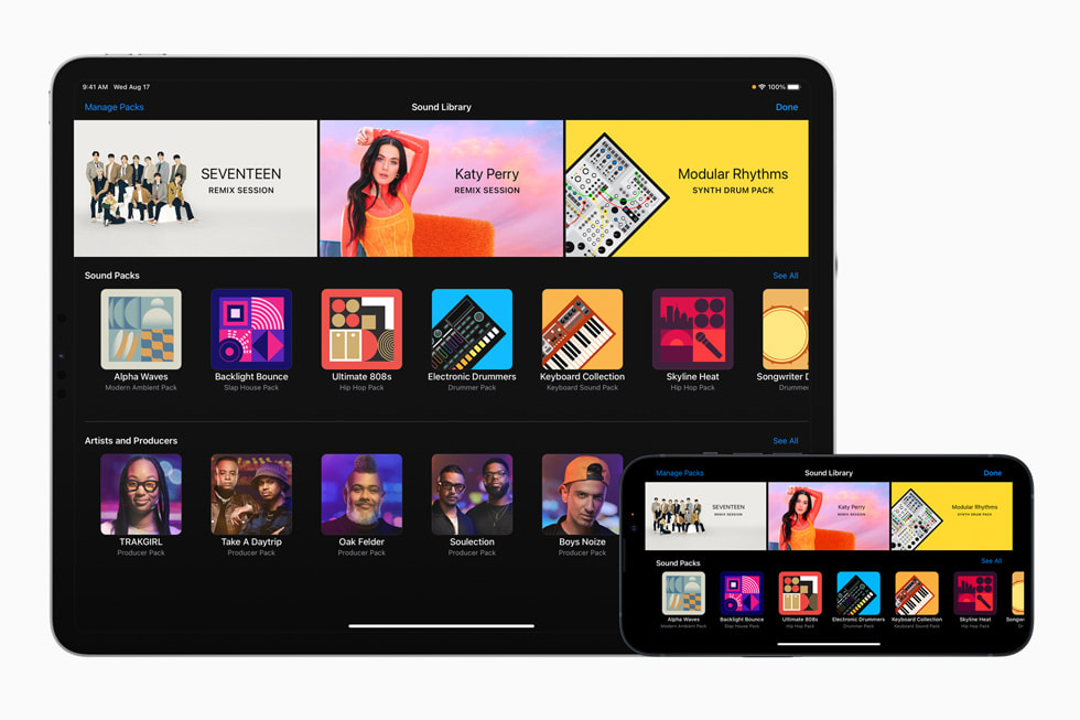 Su Apple GarageBand arrivano i nuovi remix di Kate Perry e SEVENTEEN