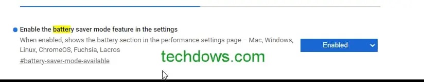 Google Chrome flag risparmio energetico