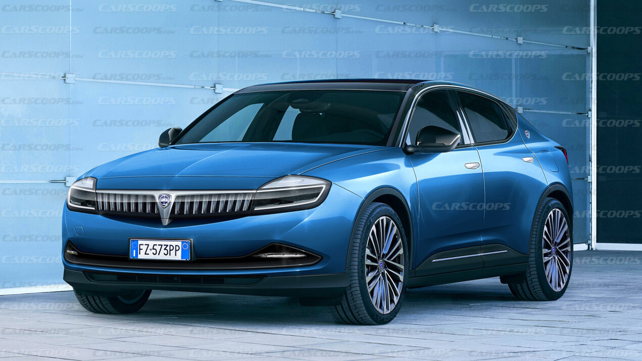 Lancia al lavoro su Aurelia, un crossover elettrico con fari a mandorla