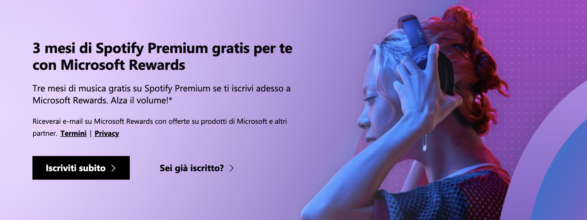 microsoft rewards promozione spotify premium